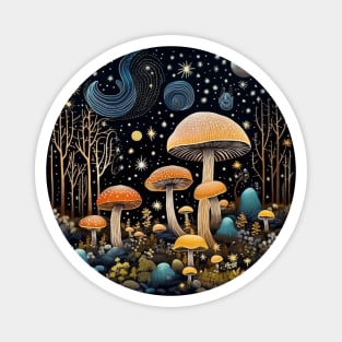 Starry Night Magic Mushroom Magnet